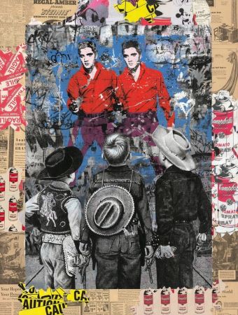 シルクスクリーン Mr Brainwash - Playing Cowboy