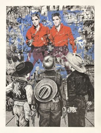 シルクスクリーン Mr Brainwash - Playing Cowboy