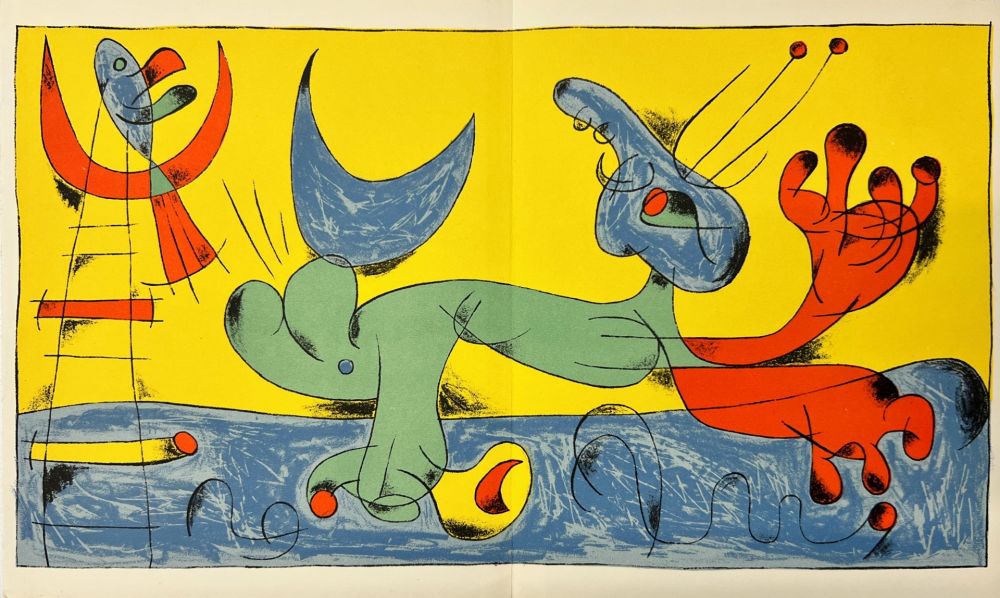 リトグラフ Miró - Playing Dog