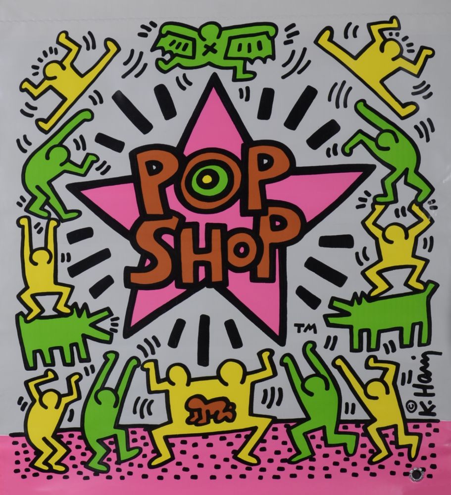 シルクスクリーン Haring - Pop shop Bag, 1986