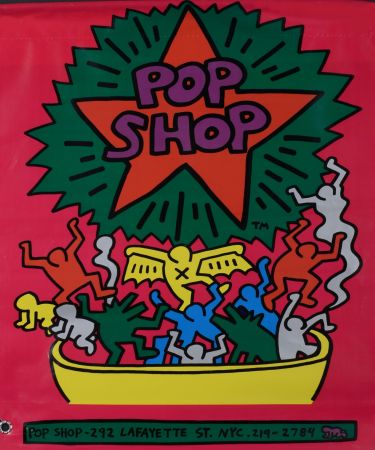 シルクスクリーン Haring - Pop shop Bag, 1986