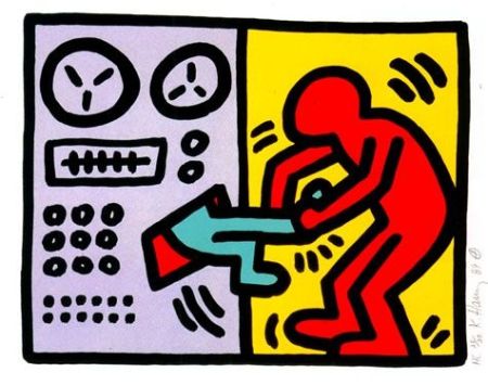 シルクスクリーン Haring - Pop Shop III (A)
