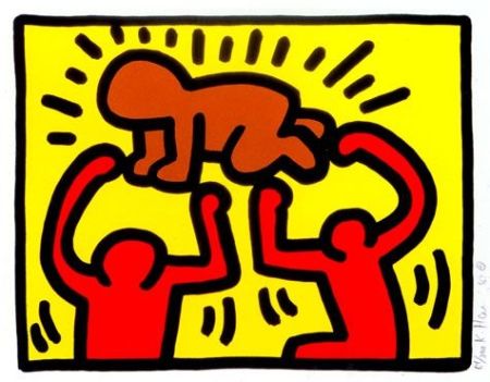 シルクスクリーン Haring - Pop Shop IV (B)