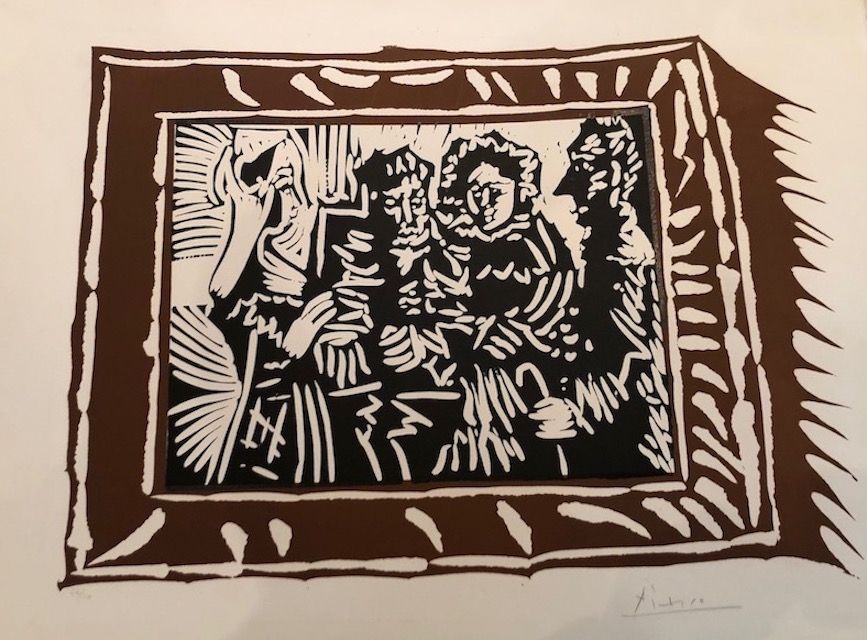 リノリウム彫版 Picasso - Portrai de famille ingresque IV