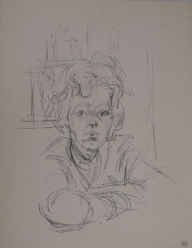 リトグラフ Giacometti - Portrait d'Annette (signée du cachet)