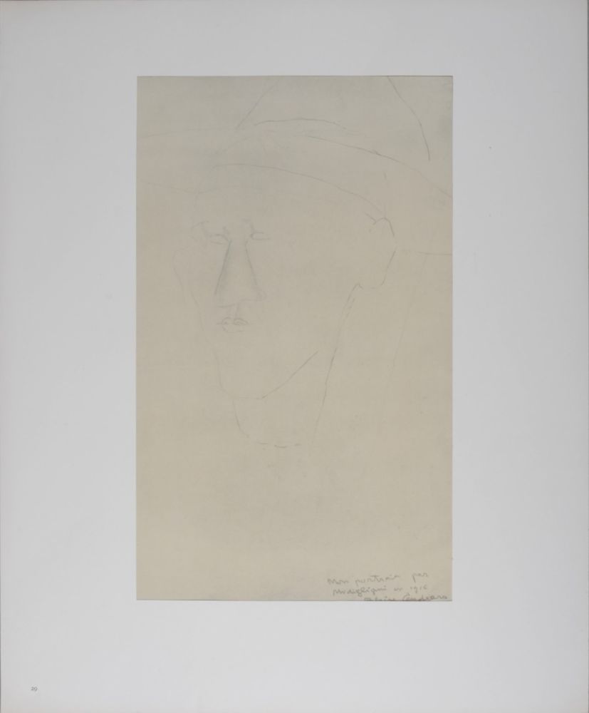 リトグラフ Modigliani - Portrait de Blaise Cendrars