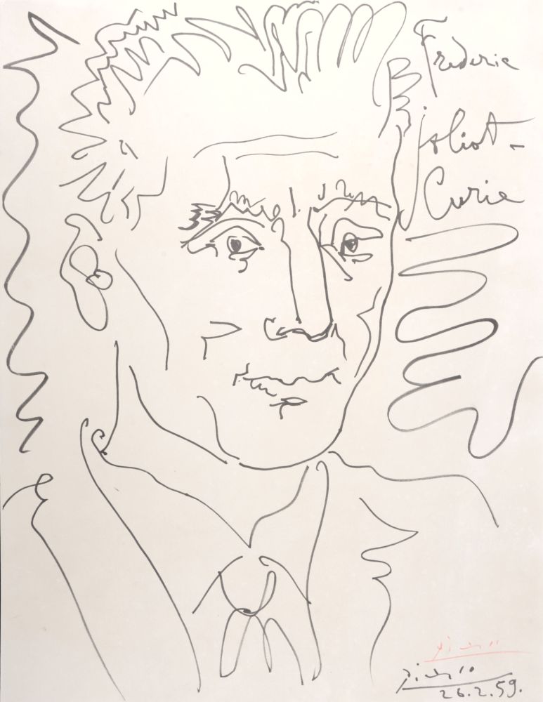 リトグラフ Picasso (After) - Portrait de Frédéric Joliot-Curie, 1959