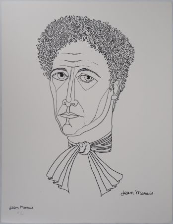 リトグラフ Marais  - Portrait de Jean Cocteau