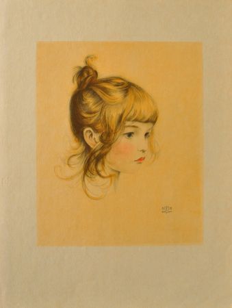 彫版 Sauer - Portrait de jeune fille