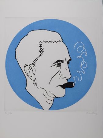 彫版 Ray - Portrait de Marcel Duchamp, 1971 - Hand-signed