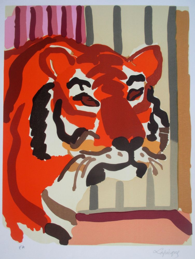 リトグラフ Lapicque - Portrait de Tigre