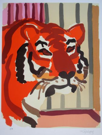 リトグラフ Lapicque - Portrait de Tigre