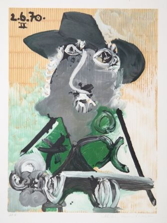 リトグラフ Picasso - Portrait d'Homme Au Chapeau