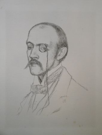 リトグラフ Rysselberghe - Portrait “Henri de Regnier“