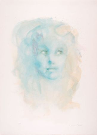リトグラフ Fini - Portrait imaginaire bleu