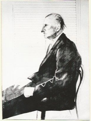 リトグラフ Hockney - Portrait of Felix Mann