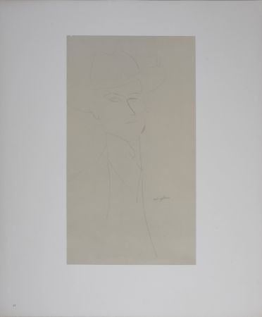 リトグラフ Modigliani - Portrait of Man