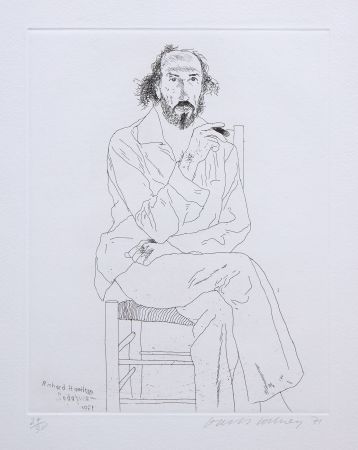 エッチングと　アクチアント Hockney - Portrait of Richard Hamilton