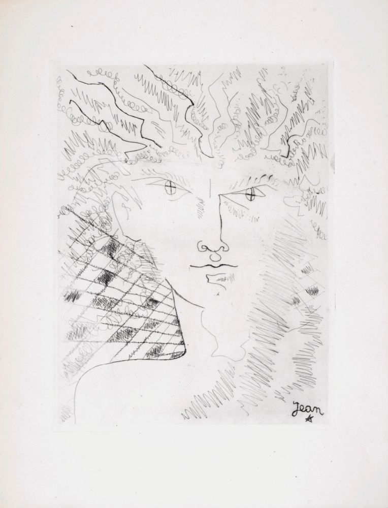エッチング Cocteau - Portrait surréaliste, 1946
