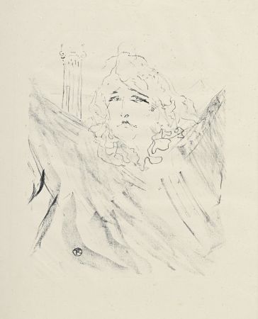 リトグラフ Toulouse-Lautrec - Portraits d’Acteurs et d’Actrices : Sarah Bernhardt dans Cléopâtre, 1898