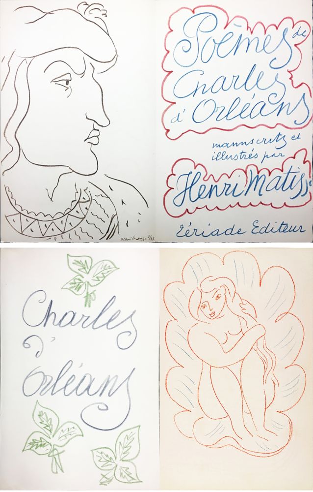 挿絵入り本 Matisse - POÈMES DE CHARLES D'ORLÉANS. 54 lithographies en couleur par Henri Matisse (1950)