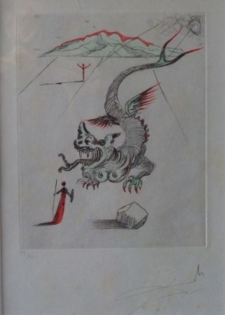 エッチング Dali - Poèmes de Mao Tse-Toung : Le Dragon 