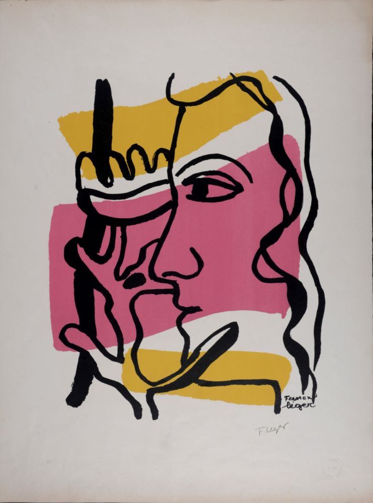 リトグラフ Leger - Profil à la fleur, c. 1948