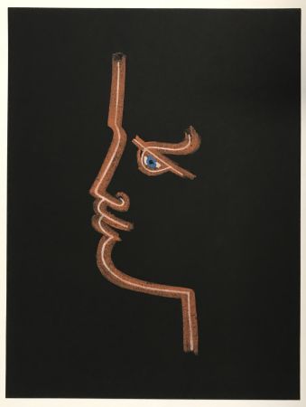 リトグラフ Cocteau - Profile in Black 