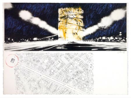 リトグラフ Christo - Project for the Arc de Triomphe, Paris