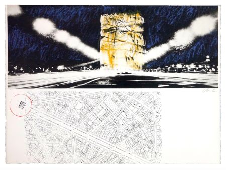 リトグラフ Christo - Project for the Arc de Triomphe, Paris, 1970 