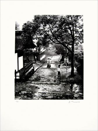 リトグラフ Tourenne - Promenade dans la brume - Japon