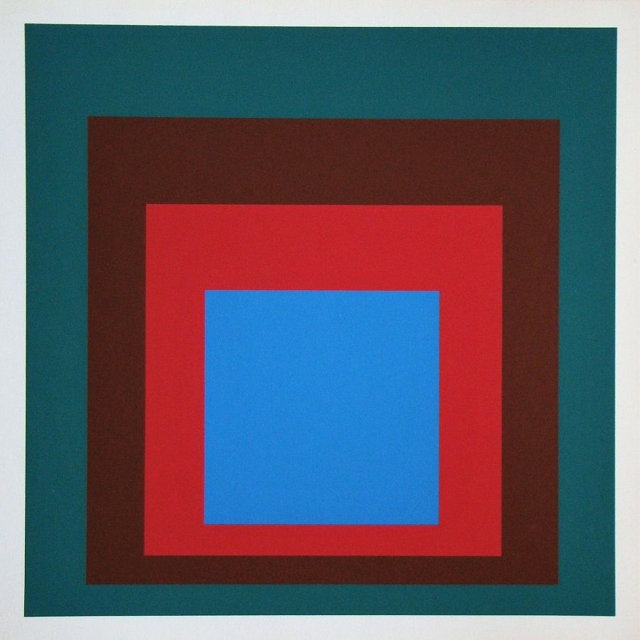 シルクスクリーン Albers - Protected blue, 1957