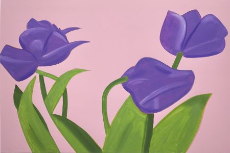 シルクスクリーン Katz - Purple Tulips 1