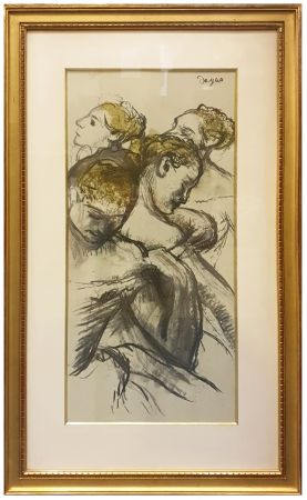 Collograph Degas - QUATRE BALLERINES (1898)