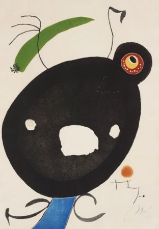 エッチングと　アクチアント Miró - Quatre colors Aparien El Mon IV