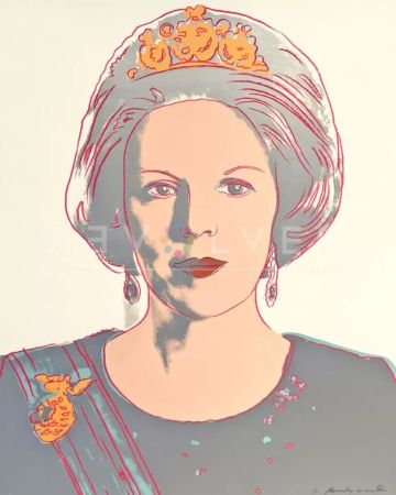 シルクスクリーン Warhol - Queen Beatrix of the Netherlands 339
