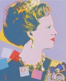 シルクスクリーン Warhol - Queen Margrethe II of Denmark, Purple (FS II342) by Andy Warhol 