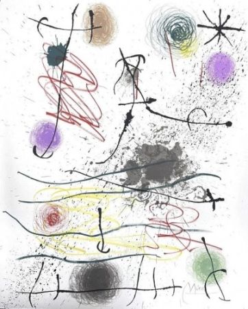 リトグラフ Miró - Quelques Fleurs IV
