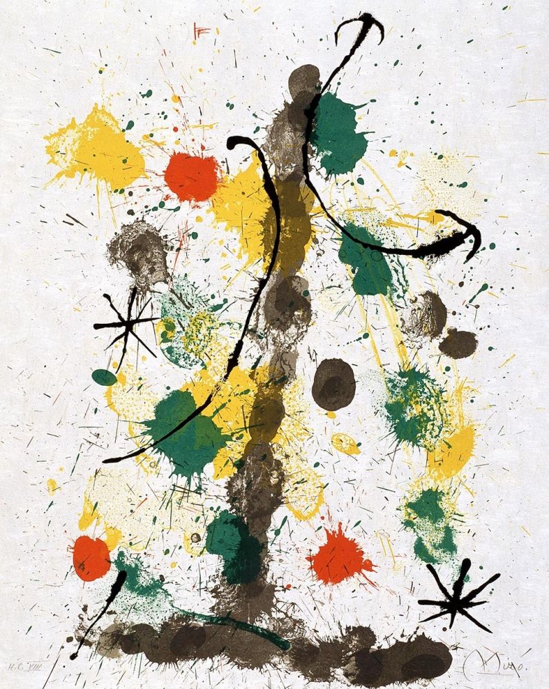 リトグラフ Miró - Quelques fleurs pour des amis