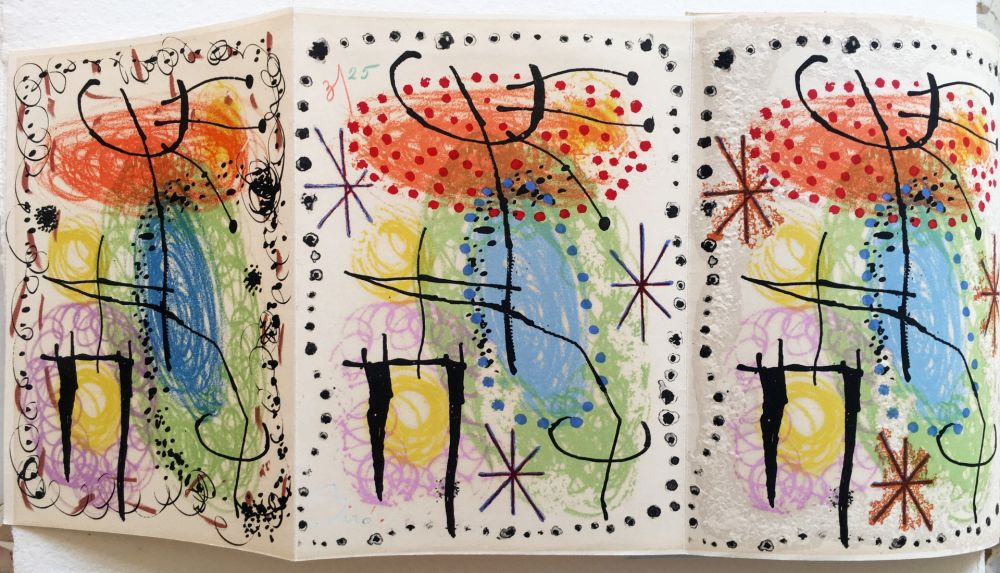 挿絵入り本 Miró - R. Cazelles. LA RAME ET LA ROUE. Lithographie de Joan Miro signée et numérotée (1960)