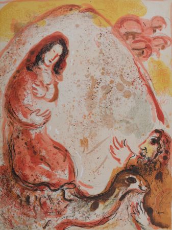 リトグラフ Chagall - Rachel dérobe les idoles de son père, 1960