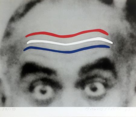 シルクスクリーン Baldessari - Raised Eyebrows/Furrowed Foreheads (Red, White and Blue) from the Artist for Obama Portfolio