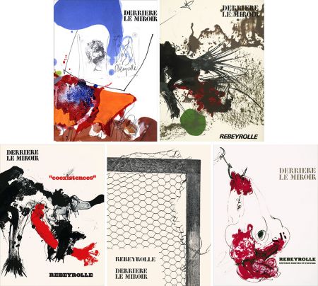 挿絵入り本 Rebeyrolle - REBEYROLLE : Collection complète des 5 volumes de la revue DERRIÈRE LE MIROIR consacrés à Paul Rebeyrolle (parus de 1967 à 1976). 32 LITHOGRAPHIES ORIGINALES.