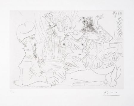 多数の Picasso - Reclining Man in Turban and Belly Dancer