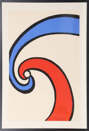 リトグラフ Calder - Red and Blue Swirl (Wave)