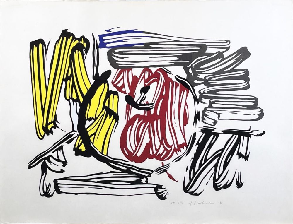 木版 Lichtenstein - Red and Yellow Apple from Seven Apple Woodcuts