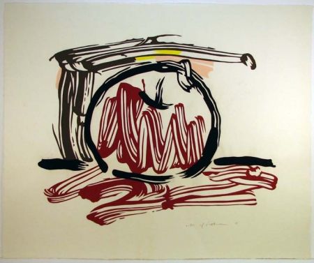 木版 Lichtenstein - Red Apple