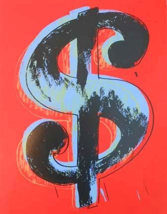 シルクスクリーン Warhol - Red Dollar
