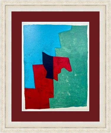 リトグラフ Poliakoff - Red, green and blue composition