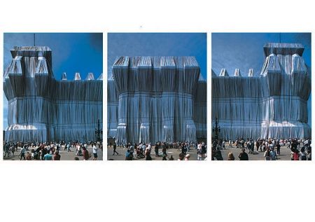 写真 Christo - Reichstag Westfassade Triptychon